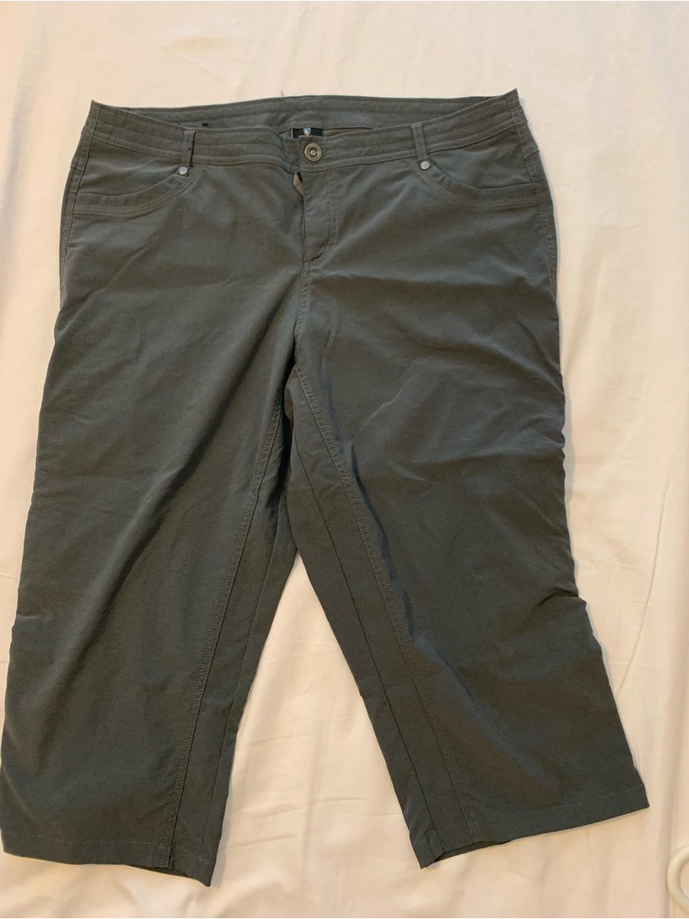 Women's Dark Gray Stretch Capri pants